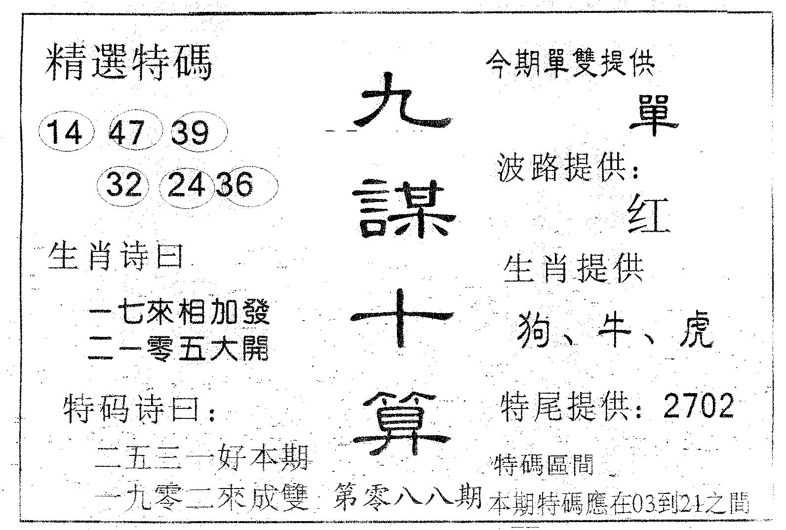 九谋十算 第88期