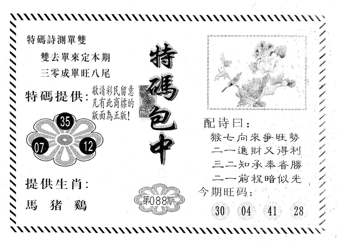 特码包中 第88期