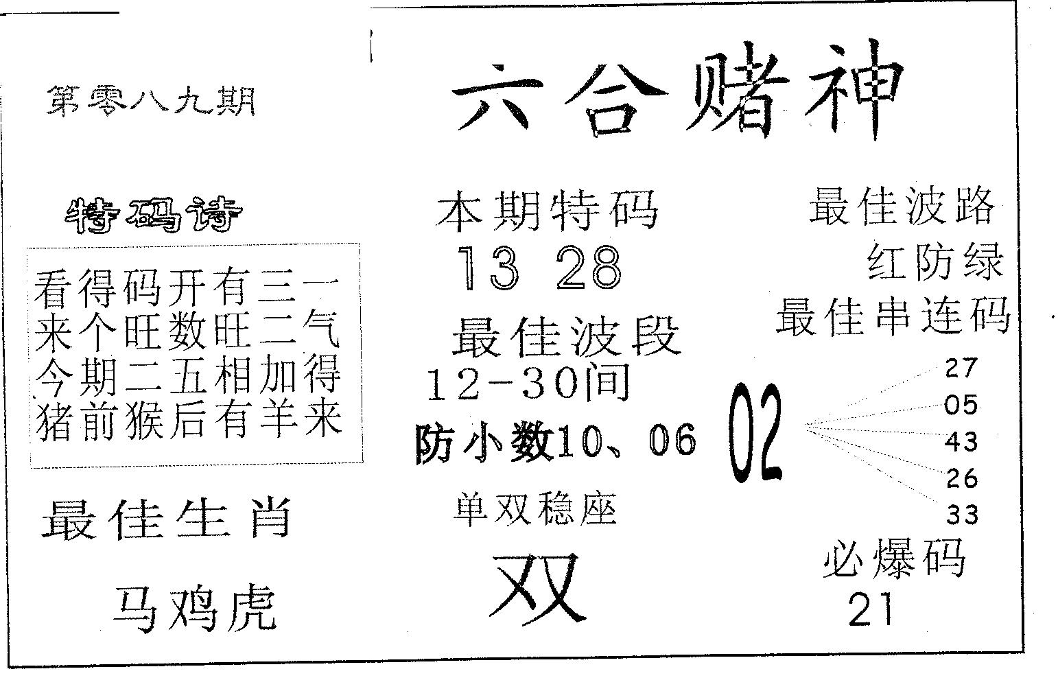 六合赌神 第89期