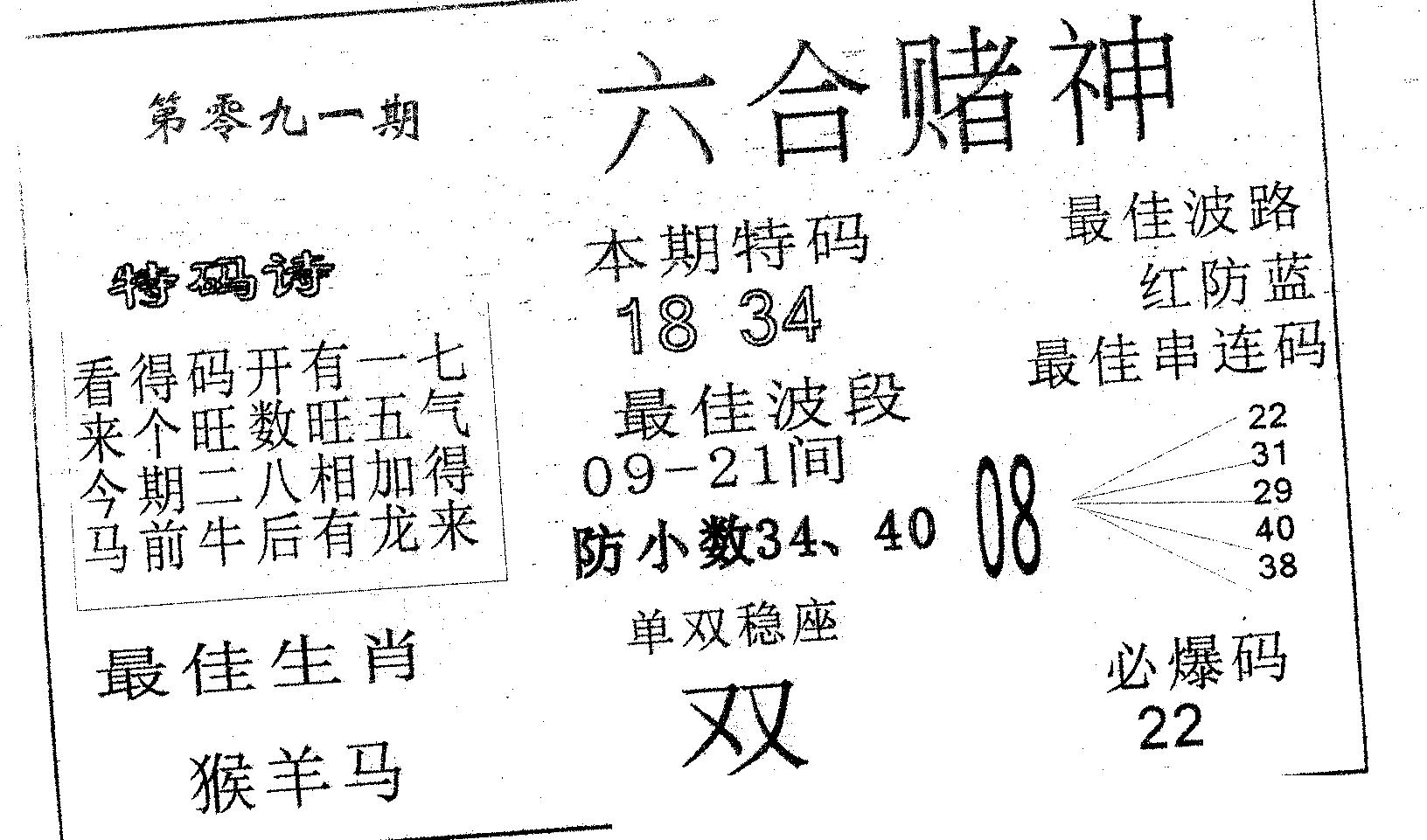 六合赌神 第91期