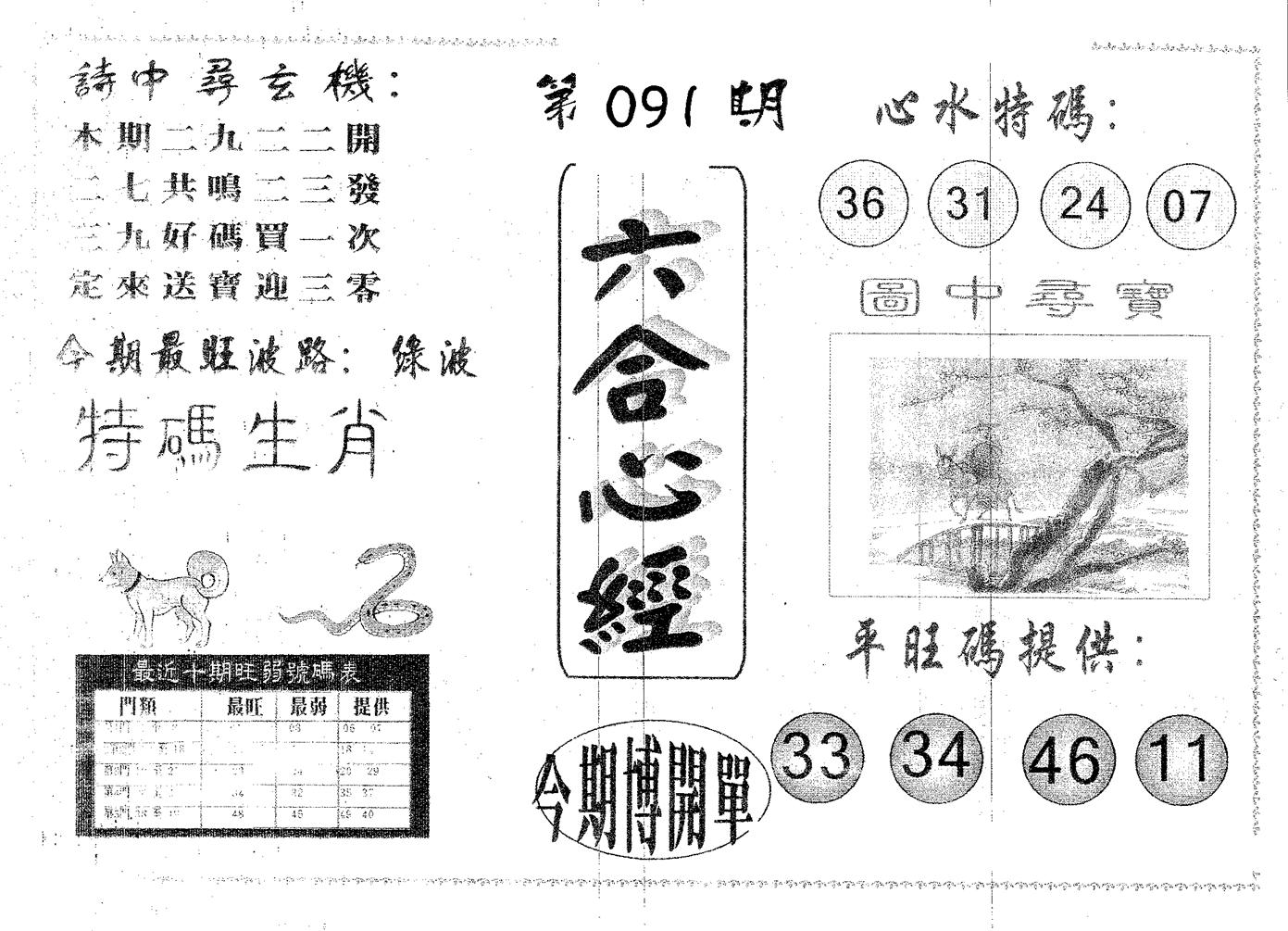 六合心经 第91期