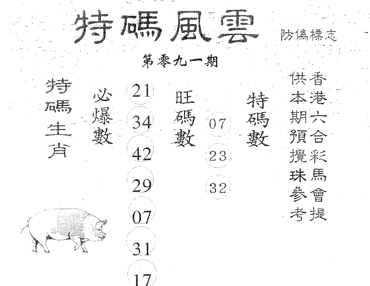 特码风云 第91期