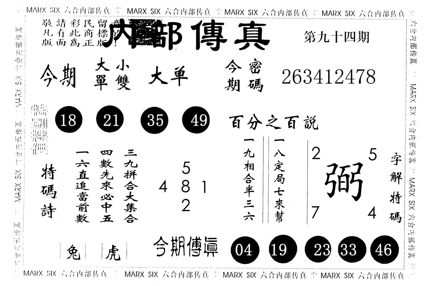 另版内部传真 第94期