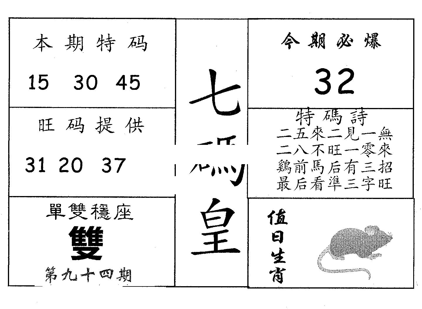 七码皇 第94期