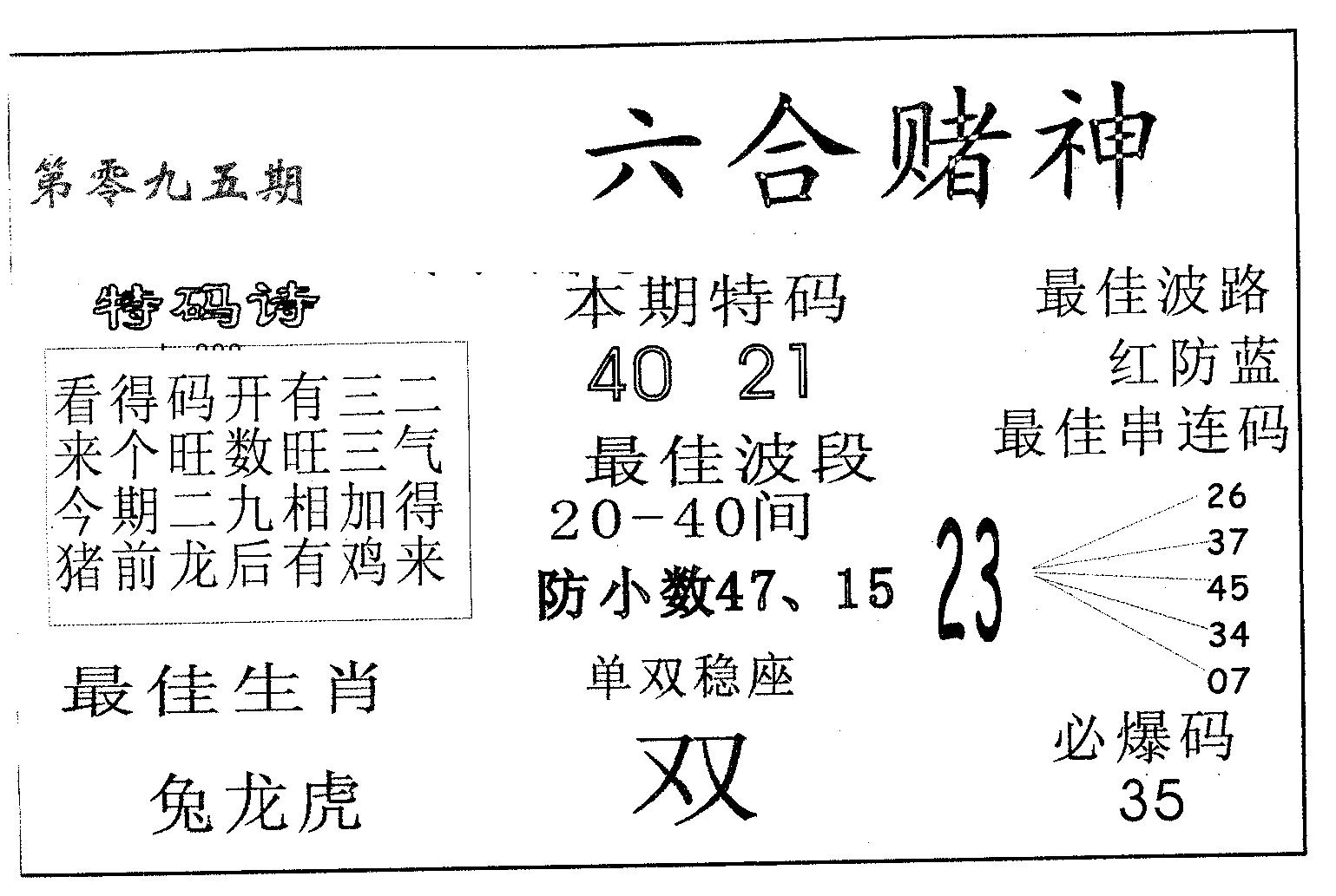 六合赌神 第95期