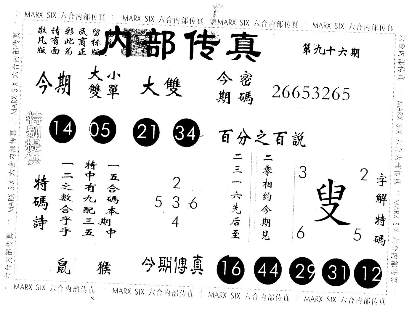另版内部传真 第96期